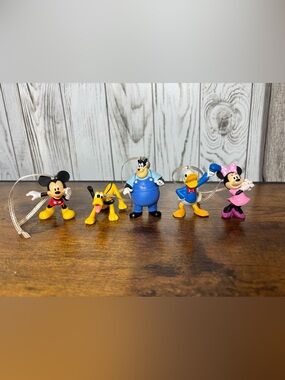 Disney Mickey & Friends Christmas Ornament Set Upcycled Pete, Donald Duck, Pluto